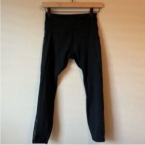 Lorna Jane Black Mesh Panel Leggings Size XXS Running Athletic Activewear